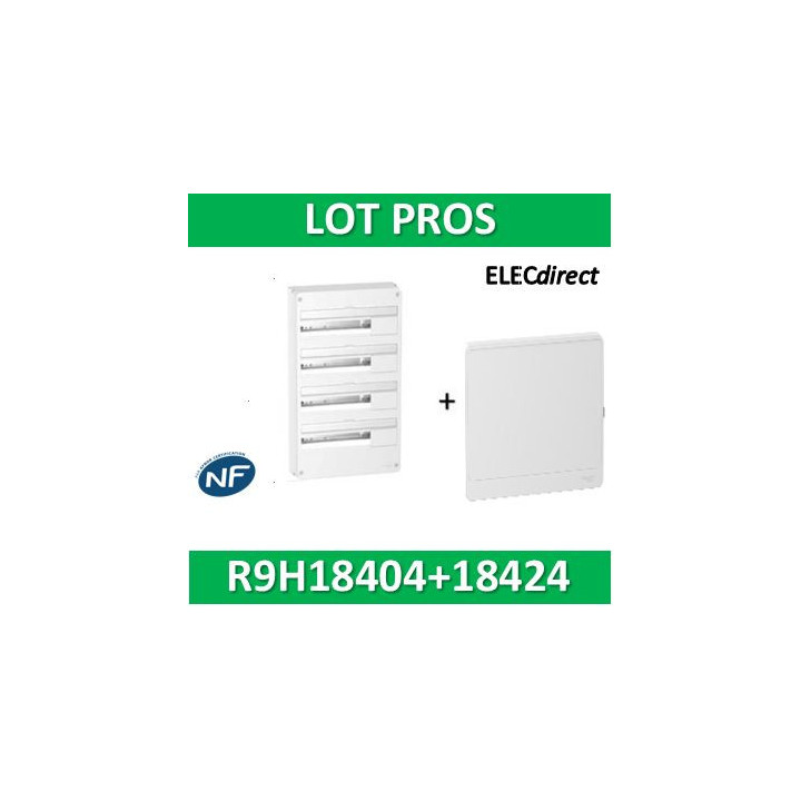 Schneider - Resi9 - coffret 18M - 4R + porte - R9H18404+R9H18424