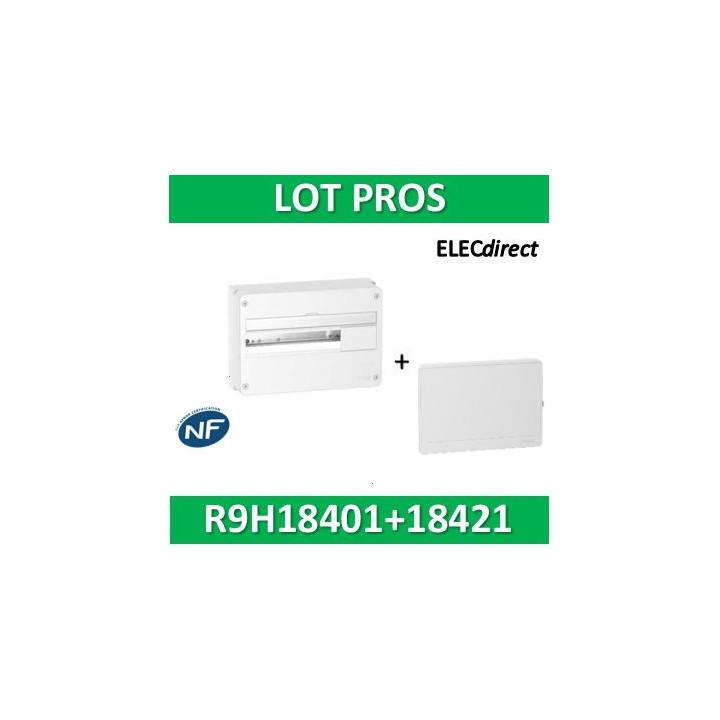 Schneider - Resi9 - coffret 18M - 1R + porte - R9H18401+R9H18421