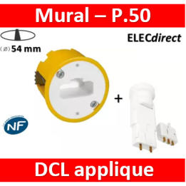 Legrand Batibox - Boîte luminaires pour applique - Prof. 50 + Douille/Fiche SIB - 089305+11127