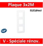 Legrand Mosaic - Plaque 3 x 2 modules - 3 postes (6M) - pour rénovation - en. 57mm - vertical - 078856