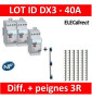 LEGRAND - LOT de 3 inter différentiels + Peignes Verticaux et Horizontaux