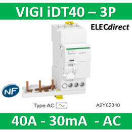Acti9 iDT40 - module différentiel Vigi - départ iDT40 - 3P 40A 30mA type AC - A9Y62340