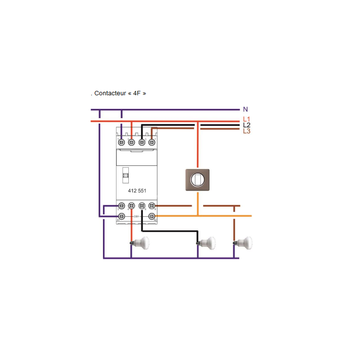 Legrand - Contacteur de puissance bobine 230 V~ - 4P - 400 V~ - 25 A - 4 O - 2 mod - 412536
