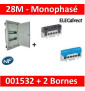 Legrand - Coffret encastré - porte métal - 2 rangées - 24+4M + bornes PH+N - 001532+004816+004815