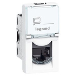 Legrand Prise RJ 45 Prog Mosaic - Cat.6A - STP - Blindage métal - 1 mod - blanc - Réf : 076573