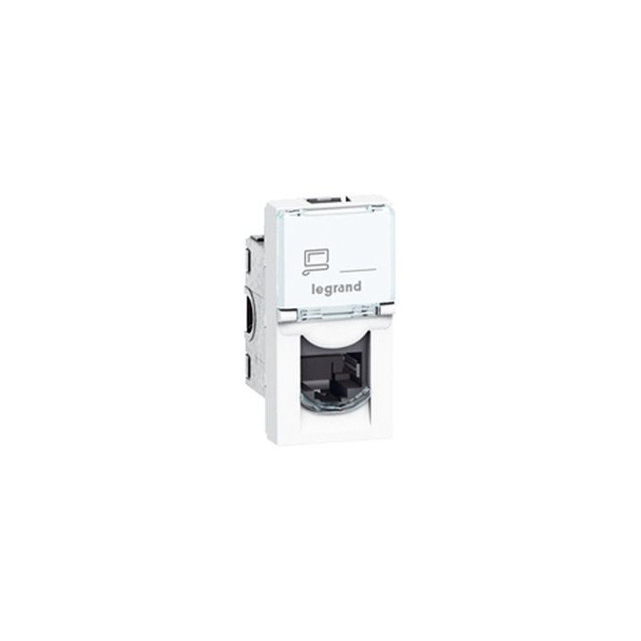 Legrand Prise RJ 45 Prog Mosaic - Cat.6A - STP - Blindage métal - 1 mod - blanc - Réf : 076573