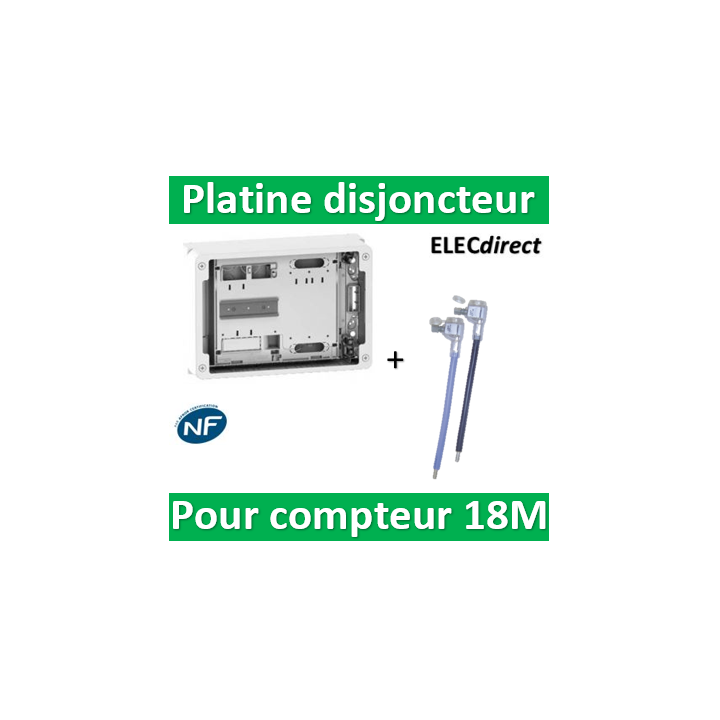 Schneider - Platine pour Disjoncteur branchement + compteur - Mono - 18M - prof. 108mm - Réf : R9H18416