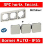 Legrand Plexo - Triple PC précâblées - Blanc encast. horizontal - 16A - 230V - IP55/IK07 - 069644+069698