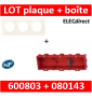 Legrand Dooxie - Plaque 3 postes + Boîte Batibox à sceller Legrand 3 postes - Hor/vert - 600803+080143