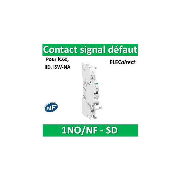 Schneider - Acti9 - iSD - Contact signal défaut - 240...415VCA - 24...130VCC - Réf : A9A26927