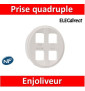 Legrand - Enjoliveur Céliane - prise quadruple pour réseau Optimum auto - blanc - 068194