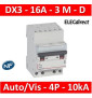 Legrand - Auto/vis-4P-400V 16A-10kA - courbe D - peigne HX³ opti 4P - 3M - 408133
