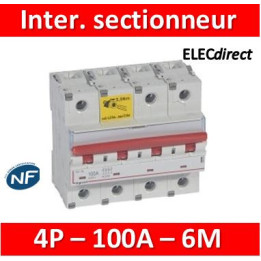 Legrand - Inter-sectionneur de tête DX³-IS -vis/vis- à déclenchement- 4P -400 V~- 100A -6M - 406546
