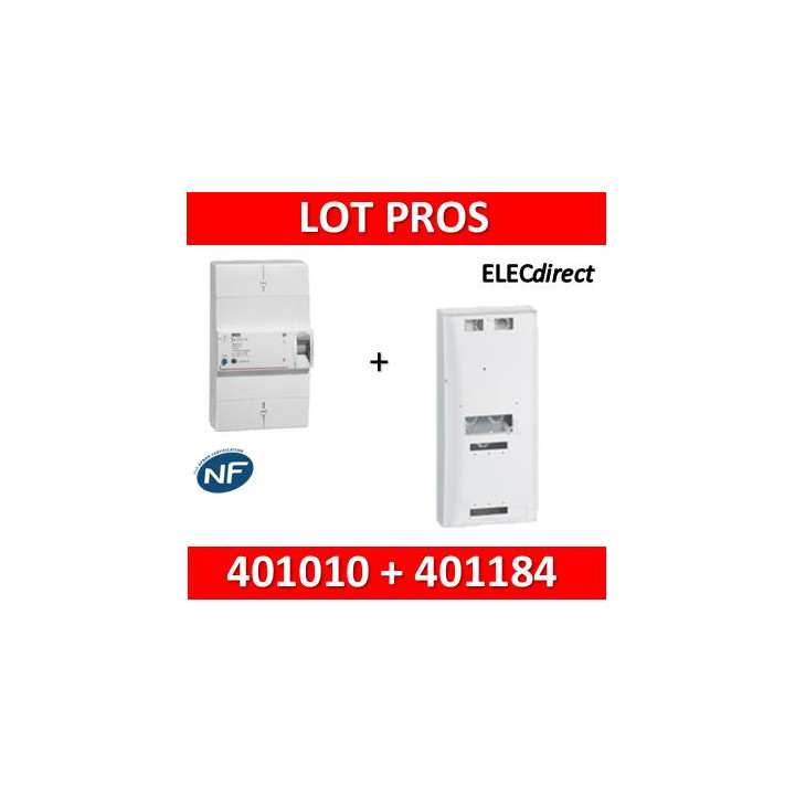 Legrand - Disjoncteur de branchement EDF 10/30A instantané + platine disjoncteur tripolaire - 401010+401184