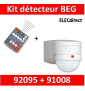 B.E.G - Détecteur + télécommande contrôle à distance - 280° - 360° - Mural - Blanc - 91008+92095
