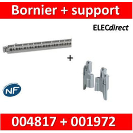 Legrand - Support de borniers - vide - 35 trous + Support - L. 276 mm - 004817+001972