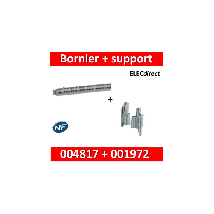 Legrand - Support de borniers - vide - 35 trous + Support - L. 276 mm - 004817+001972