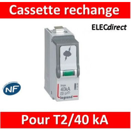 Legrand - Cassette de remplacement pour parafoudres T2/40 kA - 412299