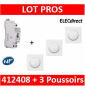 Legrand - Télérupteur CX3 - Unipolaire 16A - 230V + 3 Poussoirs Dooxie - 412408+600004x3+600801x3