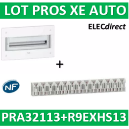 Schneider - Coffret électrique PRAGMA - encastré - 13 modules - 1 rangée de 13M + peignes XE - PRA32113+R9EXHS13
