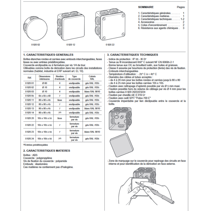 Legrand - LOT  - Boîte de dérivation étanche IP55 - D.70 - 092002x5