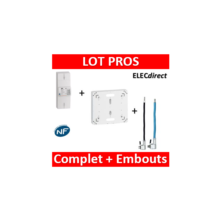 Legrand - Disjoncteur EDF 60A sélectif + platine + embouts PH+N 60A  - 401006+401191+embouts