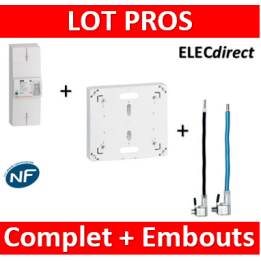 Legrand - Disjoncteur EDF 60A instantané + platine + embouts Ph+N 60A - 401051+401191+ embouts 16MM² klauke noir et bleu