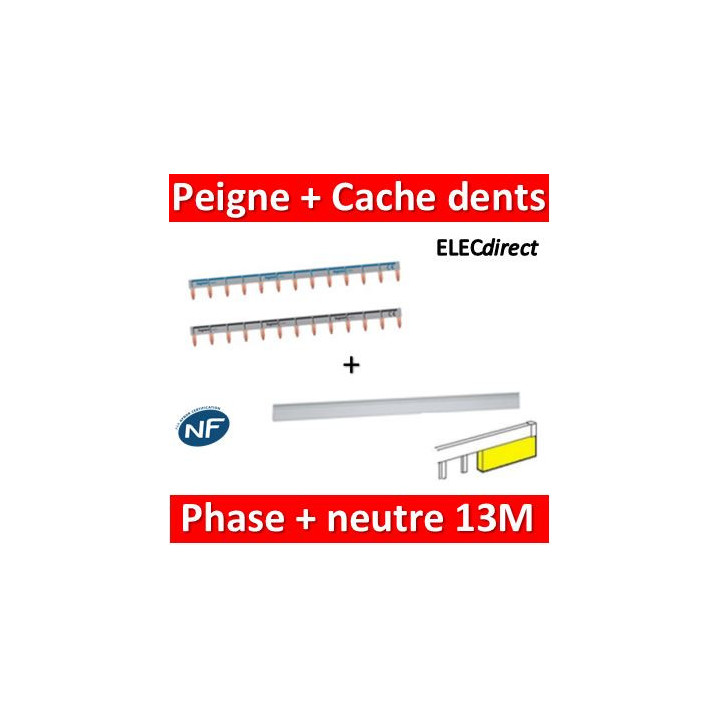 Legrand - Peignes HX3 Phase + neutre + Cache dents Legrand - 404926x2+404988