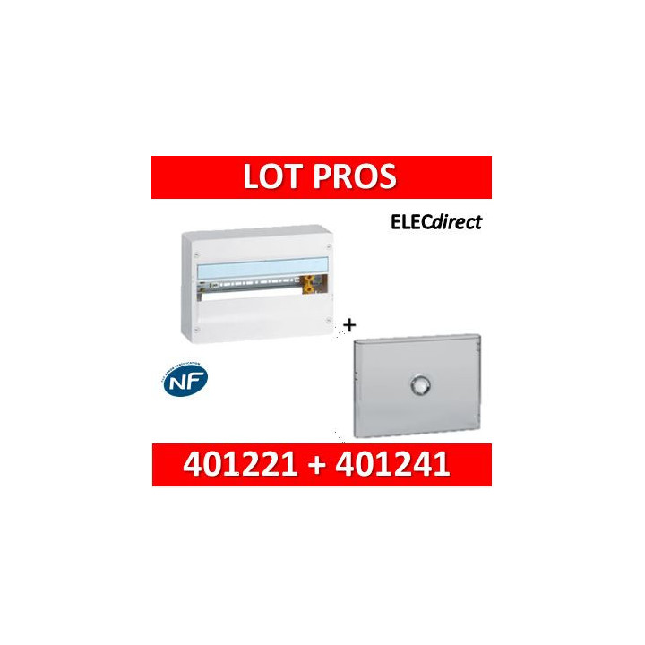 Legrand - Coffret DRIVIA 18 Modules - 1 Rangée de 18M  + porte - largeur 355mm - Réf : 401221+401241