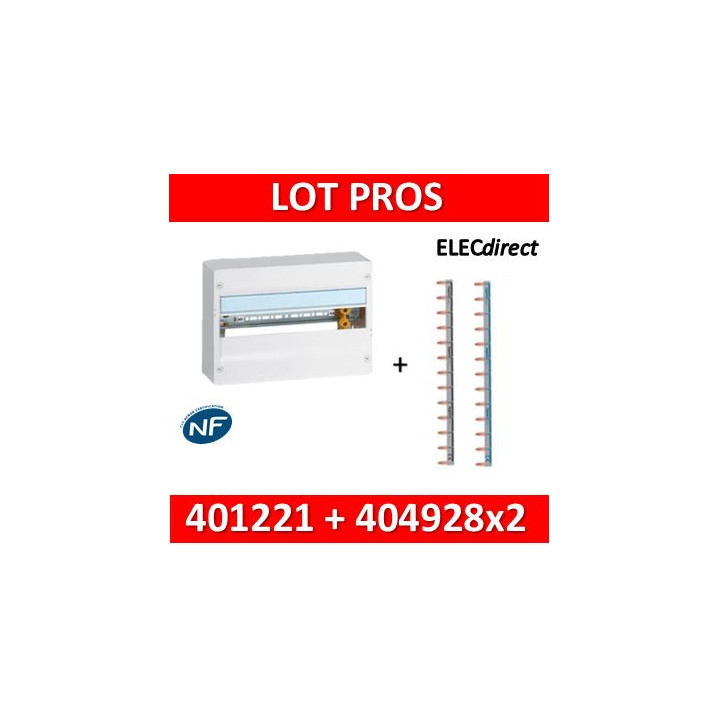 Legrand - Coffret DRIVIA 18 Modules - 1R de 18M + peignes PH+N - largeur 355mm - 401221+404928x2