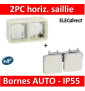 Legrand Plexo - Double prise de courant 2P+T 16A 230V horizontal - IP55/IK07 - blanc - 069642+069690