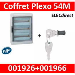 Legrand - Coffret étanche Plexo 54 modules - 3 rangées - IP65/IK09 + serrure- 001926+001966