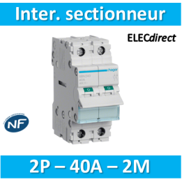 Hager - Interrupteur sectionneur 2P - 40A - 2M - SBN240