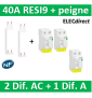SCHNEIDER - DIF. XP RESI9 + peigne - (2 - ID 2x40A 30mA AC/1 - ID 2x40A 30mA A) - R9PRA240+R9PRC240x2+R9PXVx2