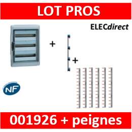 Legrand - Coffret étanche Plexo 54 modules - 3 rangées - IP65/IK09 + peigne vertical + peignes Hori. - 001926+405004+404928x6