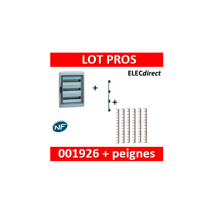 Legrand - Coffret étanche Plexo 54 modules - 3 rangées - IP65/IK09 + peigne vertical + peignes Hori. - 001926+405004+404928x6
