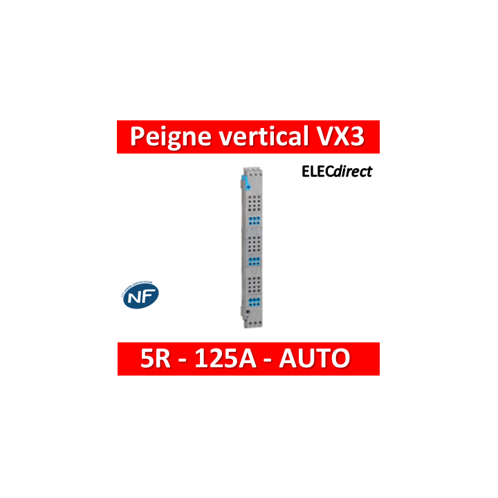 Legrand - Peignes verticaux VX³ auto - 125 A - pour coffrets 5 rangées - 405035