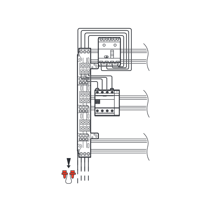 Legrand - Peignes verticaux VX³ auto - 125 A - pour coffrets 5 rangées - 405035