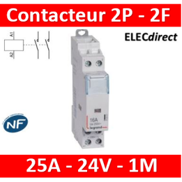 Legrand - Contacteur  bobine 24V~ 2P - 250V~ 25A - 2F - 412505