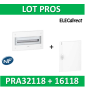Schneider - Coffret électrique PRAGMA - encastré - 1R de 18M + porte opaque - PRA32118+PRA16118