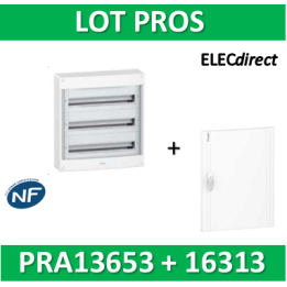 Schneider - Coffret électrique PRAGMA 39 modules - 3R de 13M + porte opaque - PRA13653+PRA16313