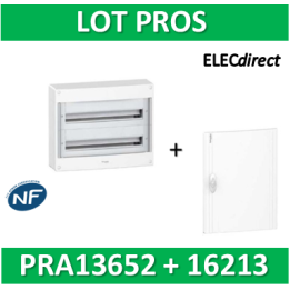 Schneider - Coffret électrique PRAGMA 26 modules - 2R de 13M + porte opaque - PRA13652+PRA16213