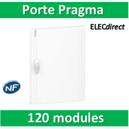 Schneider - Porte opaque blanche coffret PRAGMA IP40/IK09 - 5 rangées 24 modules - PRA16524