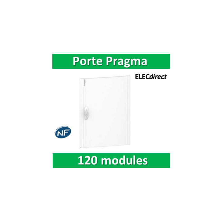 Schneider - Porte opaque blanche coffret PRAGMA IP40/IK09 - 5 rangées 24 modules - PRA16524