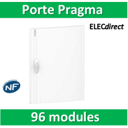 Schneider - Porte opaque blanche coffret PRAGMA IP40/IK09 - 4 rangées 24 modules - PRA16424