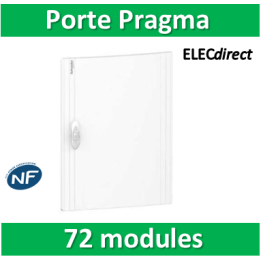Schneider - Porte opaque blanche coffret PRAGMA IP40/IK09 - 3 rangées 24 modules - PRA16324