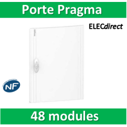 Schneider - Porte opaque blanche coffret PRAGMA IP40/IK09 - 2 rangées 24 modules - PRA16224