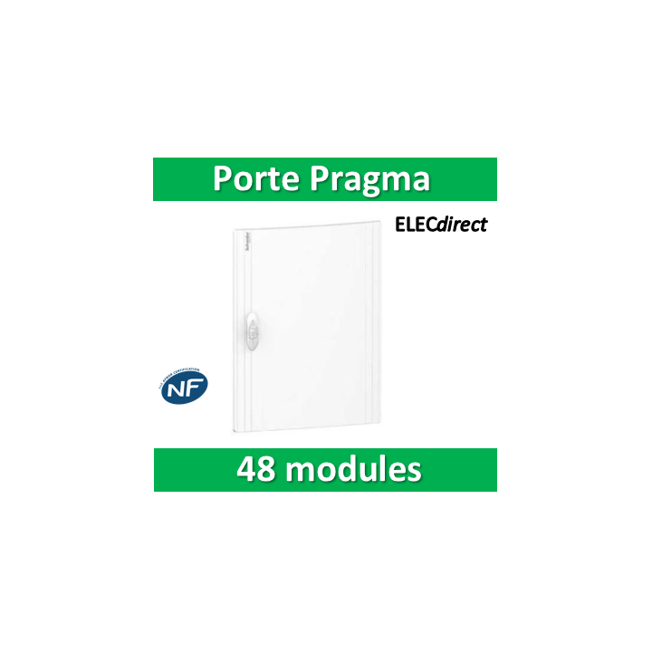 Schneider - Porte opaque blanche coffret PRAGMA IP40/IK09 - 2 rangées 24 modules - PRA16224