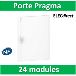 Schneider - Porte opaque blanche coffret PRAGMA IP40/IK09 - 1 rangée 24 modules - PRA16124