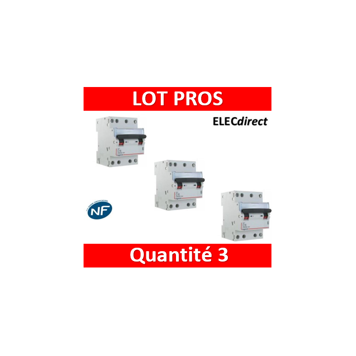 Legrand - Disjoncteur 4P DX3 - 32A - 6kA - courbe C - 406913x3